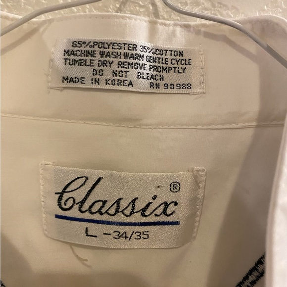 Vtg CLASSIX Mens Large Long Sleeve Button Down American Flag Dress Shirt Western - Picture 2 of 8